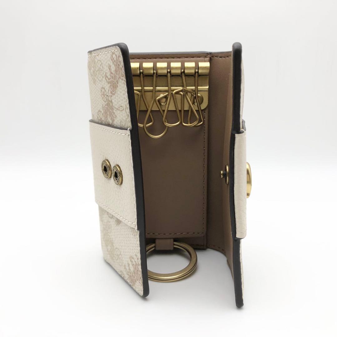 COACH 大人気！！ 6リング キーケース ホース キャリッジ チョーク 新品