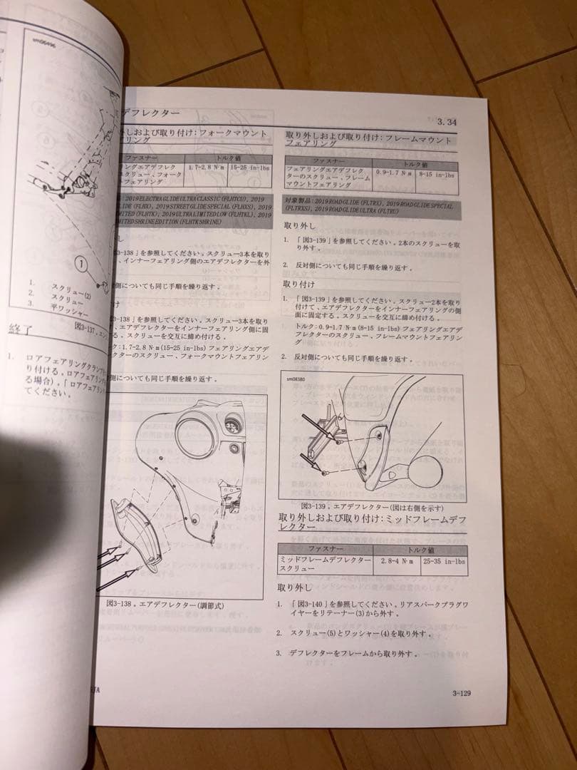 ハーレーダビッドソン ツーリングモデル マニュアル　2019 日本語