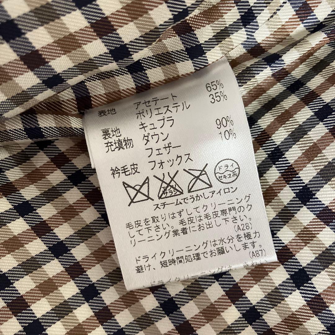 メ*ン様 大きい超美品★Aquascutum フォックスファー付きダウンロングコ