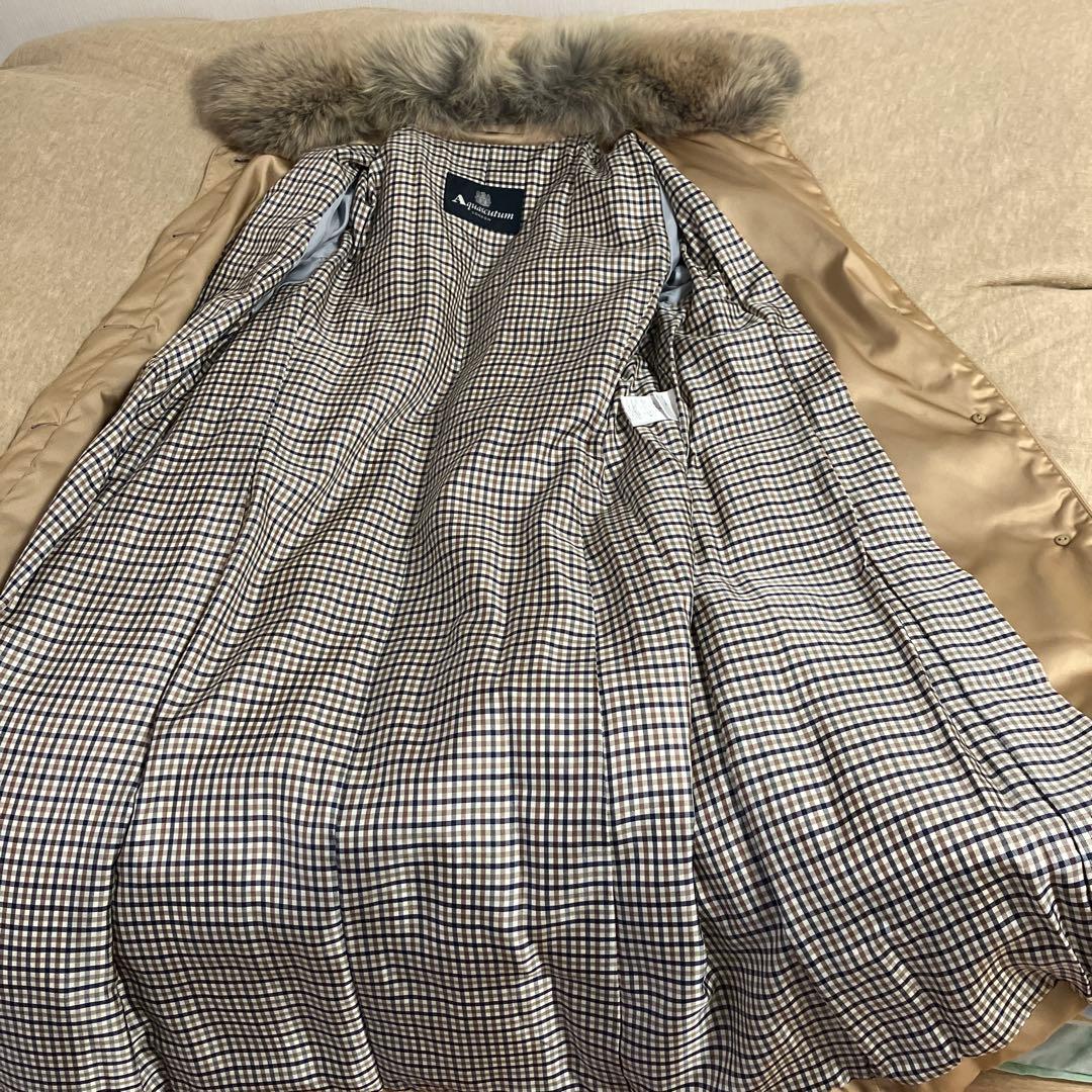 メ*ン様 大きい超美品★Aquascutum フォックスファー付きダウンロングコ