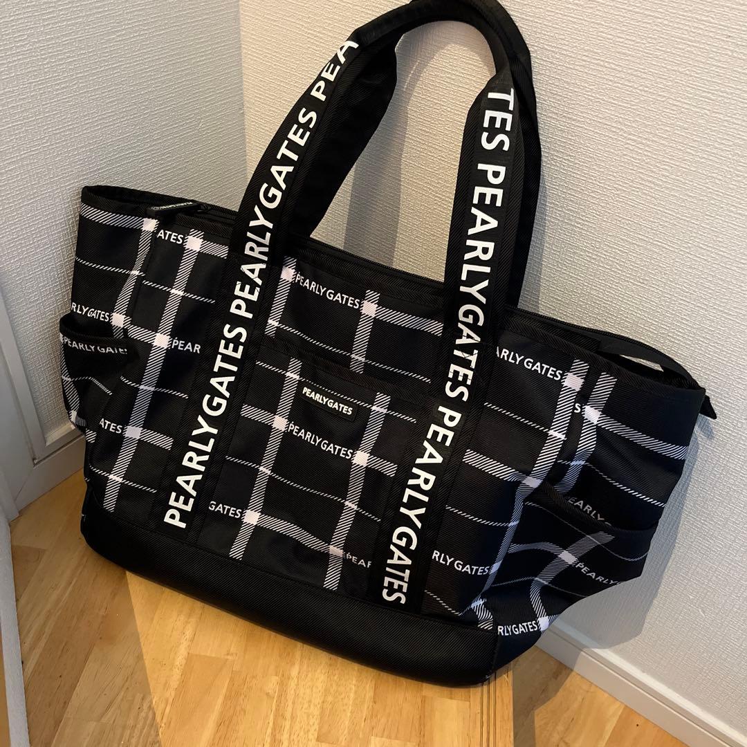 美品】パーリーゲイツ トートバッグ ロッカーバッグ 大容量 黒 ゴルフ