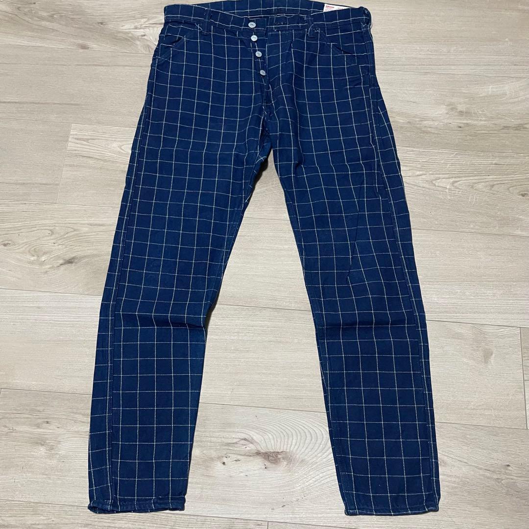 サイズ34 白カモメ ネイビー 5500 チェックエヴィス エビス