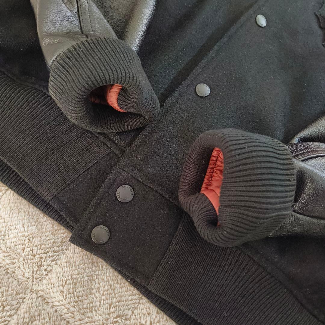 SWAGGER スタジャン レザー 切替 裏地キルティング