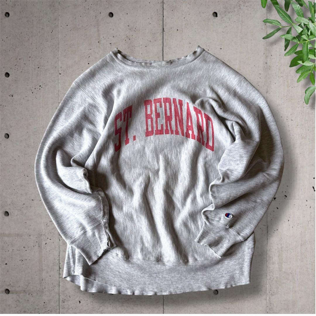 80s トリコタグ 染み込みプリント✨チャンピオン リバースウィーブ グランジ