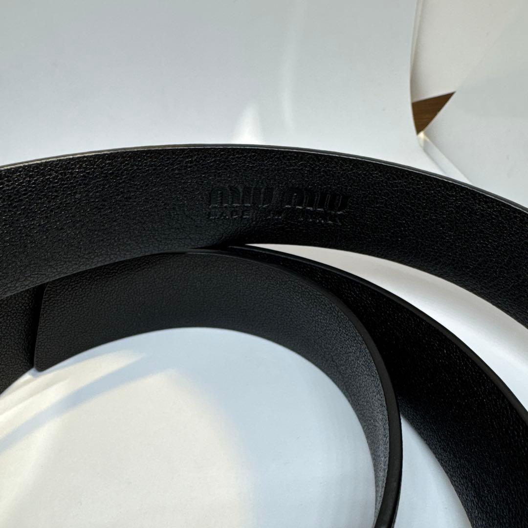 miu miu ナッパレザー ベルト ゴールドバックル 男女兼用