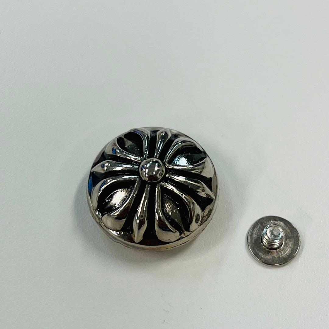 クロス コンチョ シルバー色 スタッズ ネジ式 サイズ17ミリ クロム