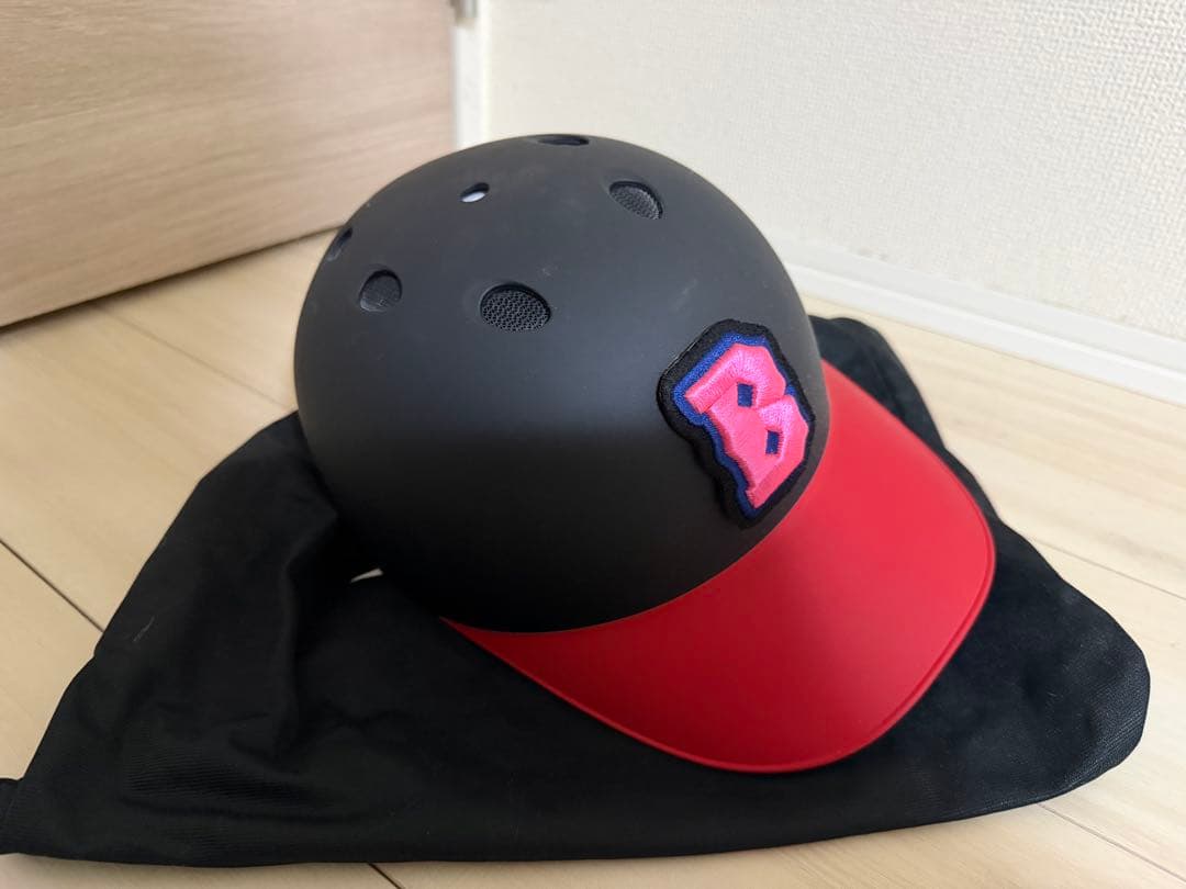 ミズノ バッター用ヘルメット M 黒/赤