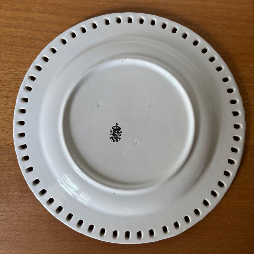 ②リュネヴィル ディナープレート パニエ皿 薔薇 バラ 縁レース