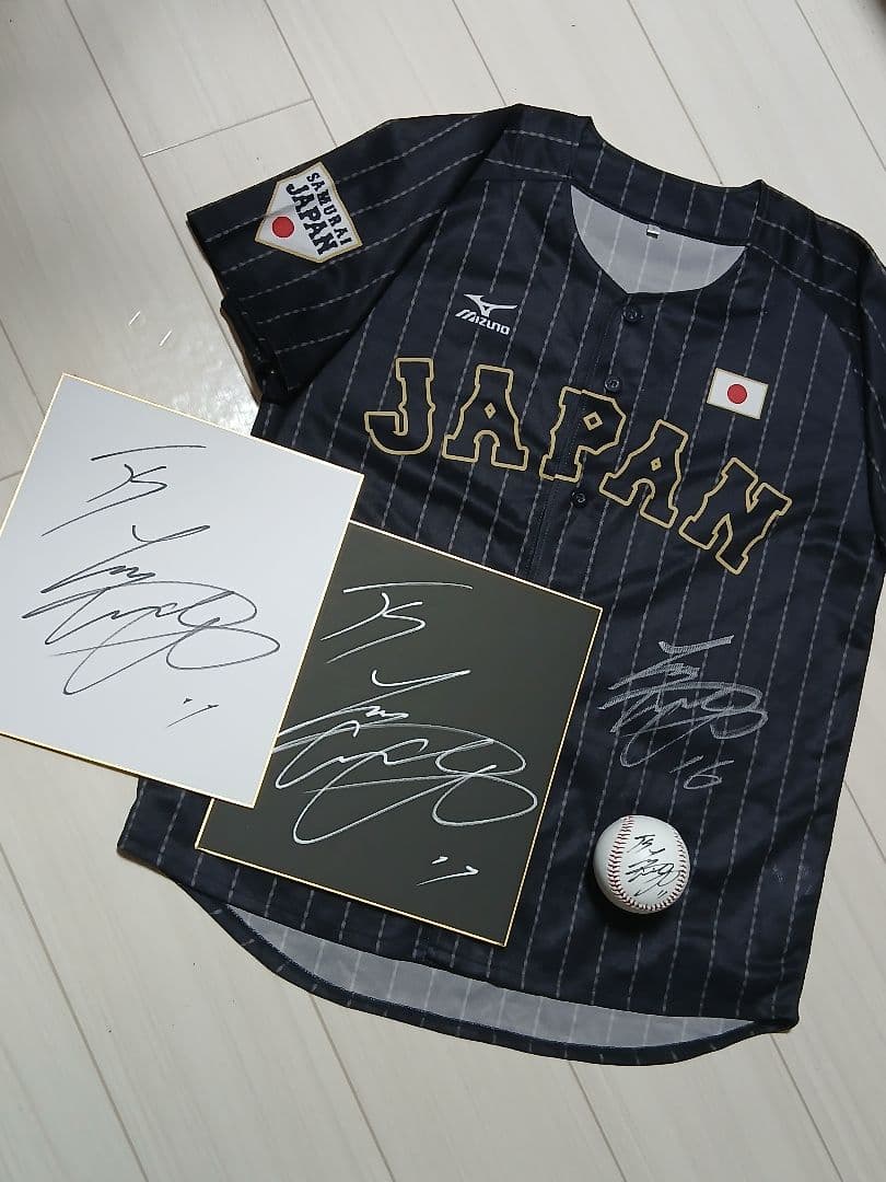 WBC 侍JAPAN！大谷翔平 直筆サインユニフォーム ボール 色紙 3点セット