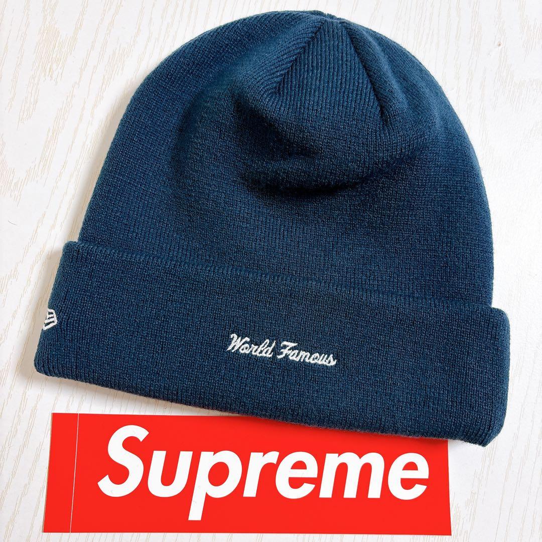Supreme NEW ERA ニット帽　クロスBOXロゴ　ネイビー　紺