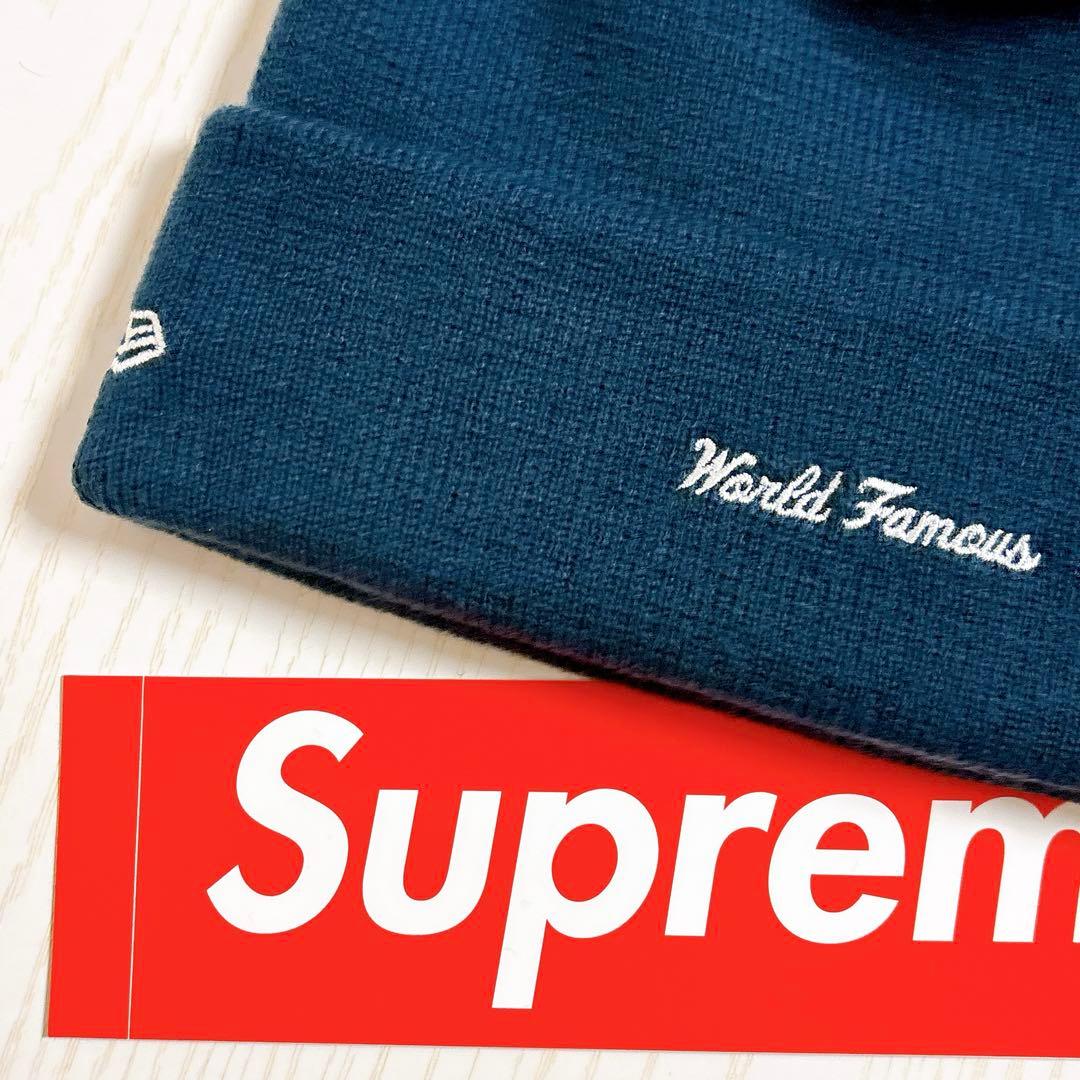 Supreme NEW ERA ニット帽　クロスBOXロゴ　ネイビー　紺