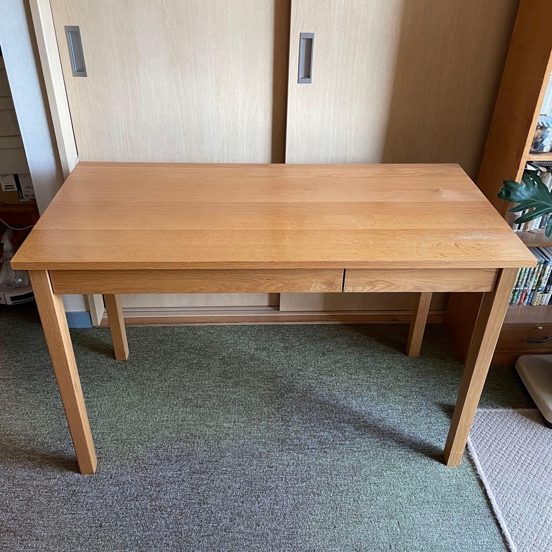 無印良品 無垢材デスク（引出付）・オーク材（廃番品）