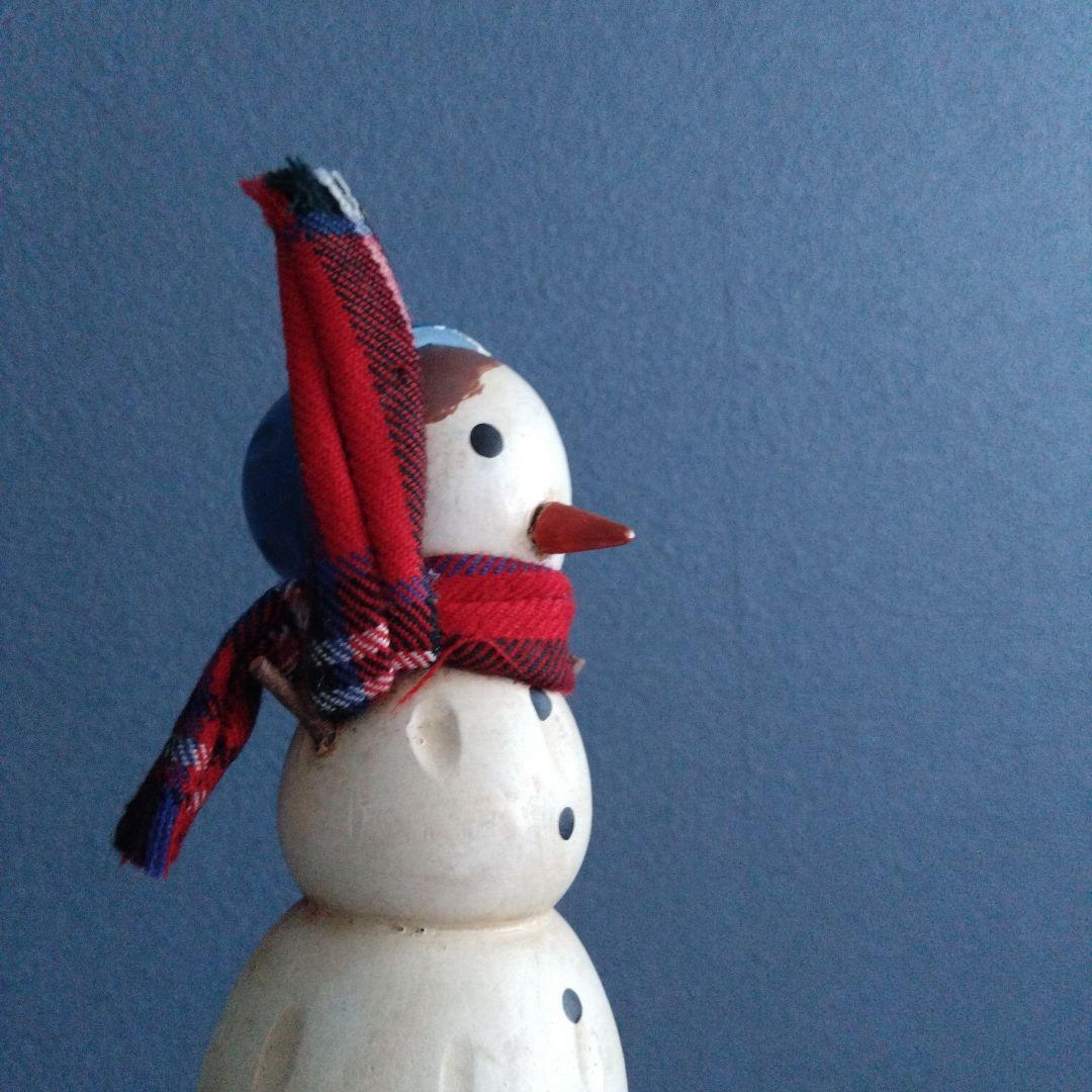 ヴィンテージ　木製　スノーマン親子　北欧　クリスマス