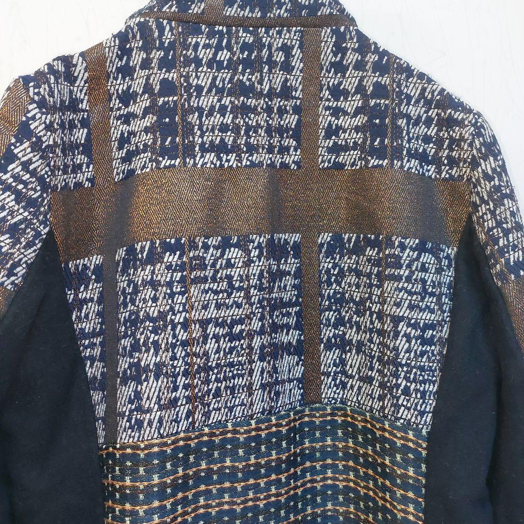 個性派✨Desigual 豪華刺繍 デニムパッチワーク ロングコート ファー襟