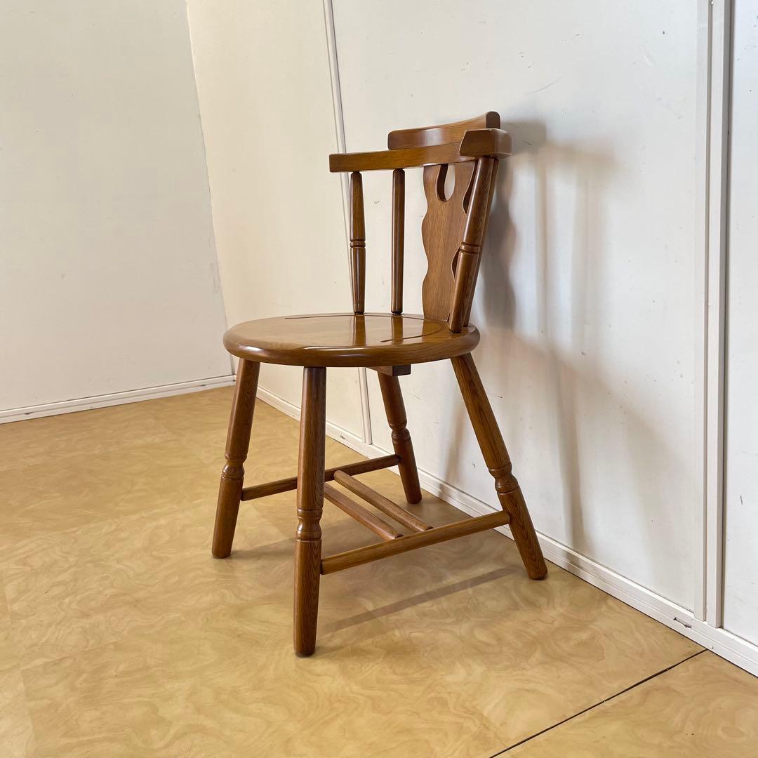 オーク材 チェア① 木製 セミアームチェア 椅子 イス 英国スタイル カントリー