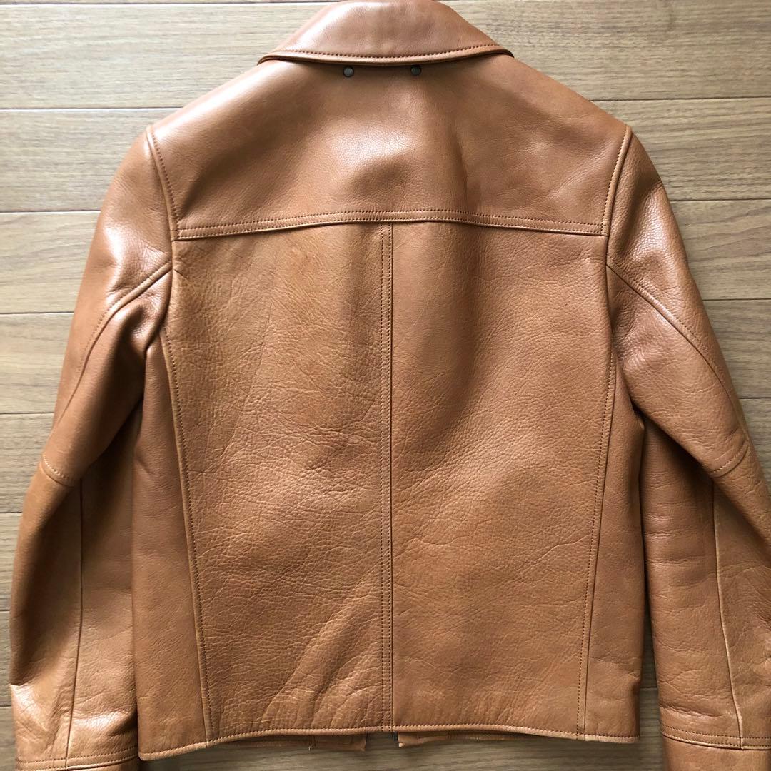 【良品】COACH コーチ レザージャケット キャメル シングル 牛革 XS