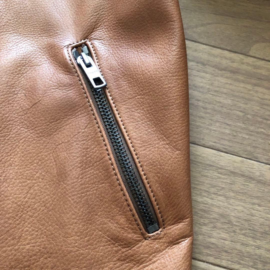 【良品】COACH コーチ レザージャケット キャメル シングル 牛革 XS