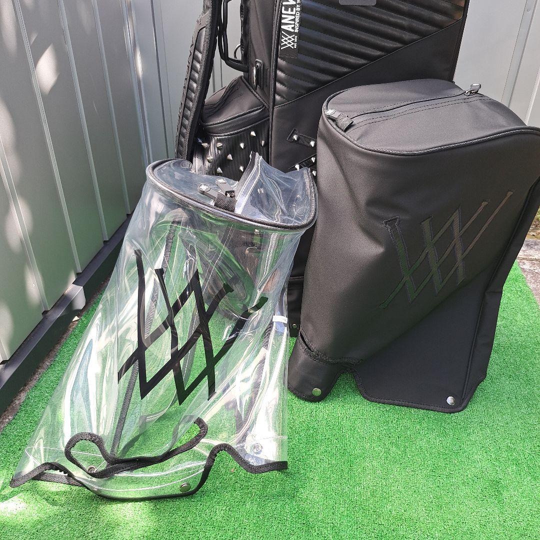 Anewゴルフスタッズ付きブラックキャディバッグ