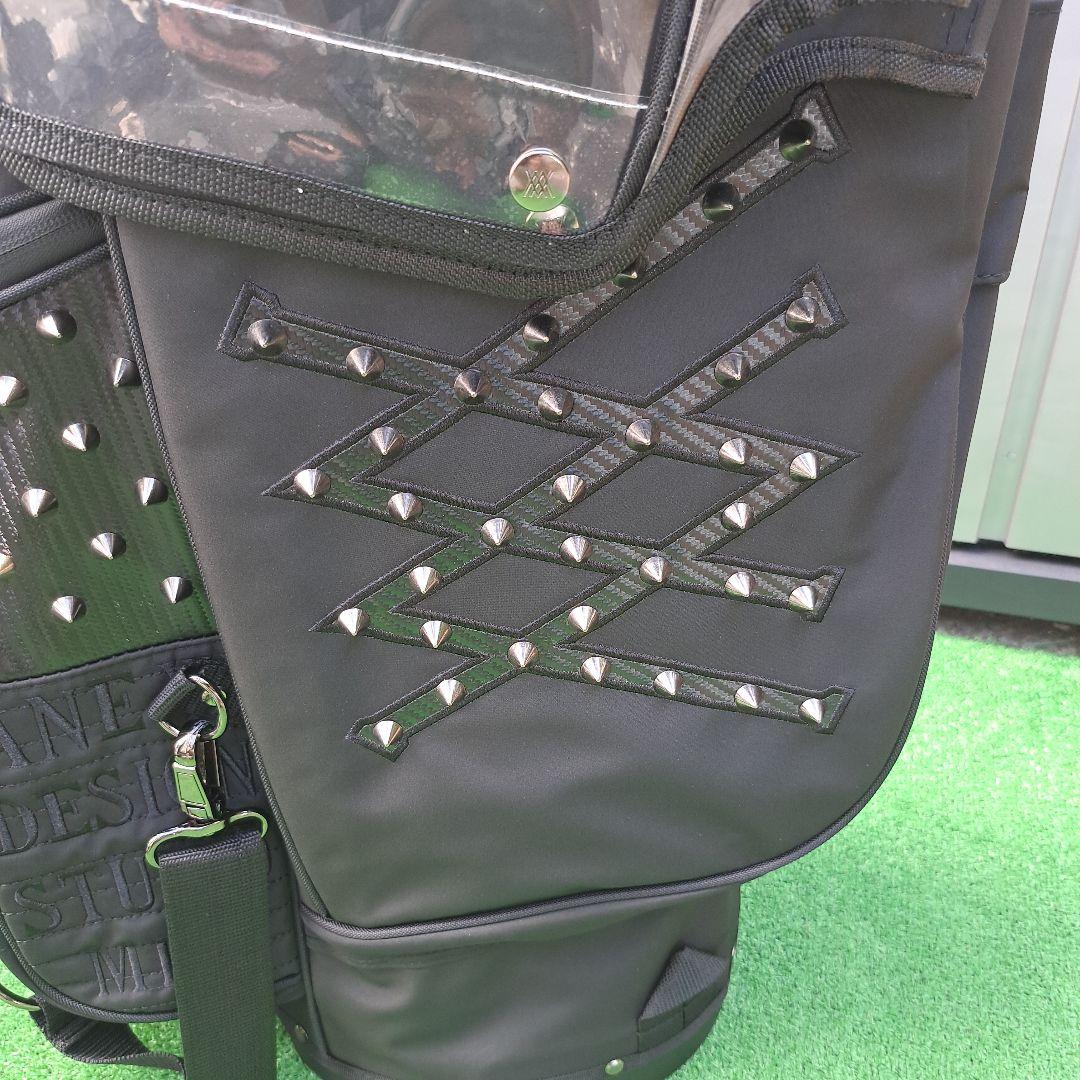 Anewゴルフスタッズ付きブラックキャディバッグ