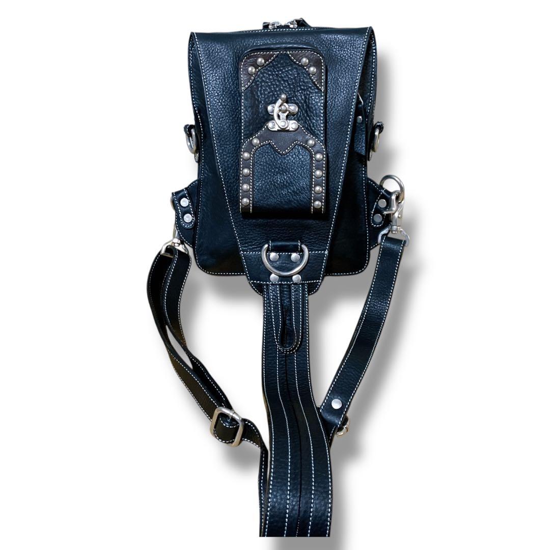 ワイルドハーツ 良品 3way y2k スタッズ 多収納 ボディバッグ ブラック