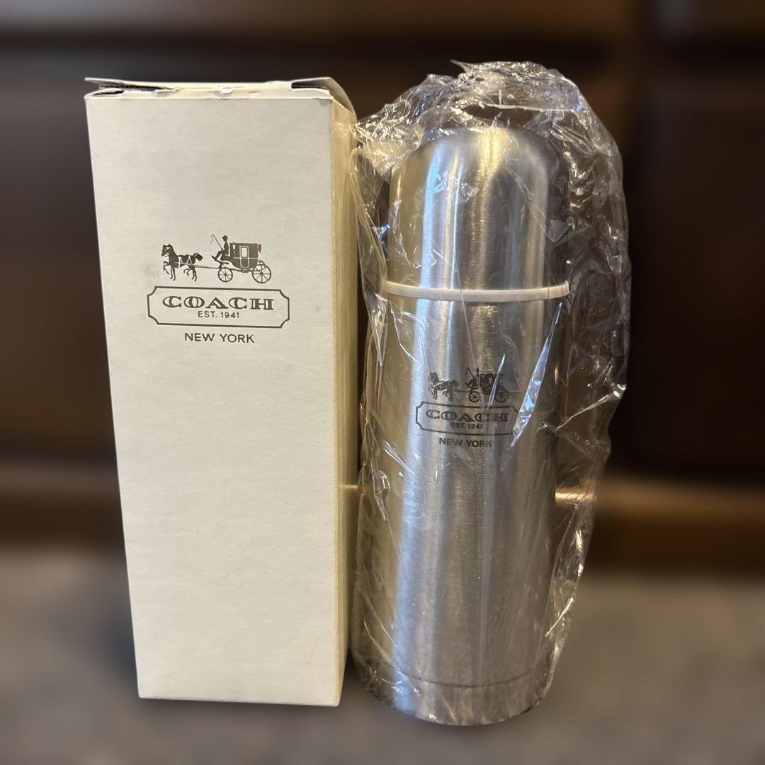新品 未使用 非売品コーチ ボトル ロゴ COACH シルバー ステンレス