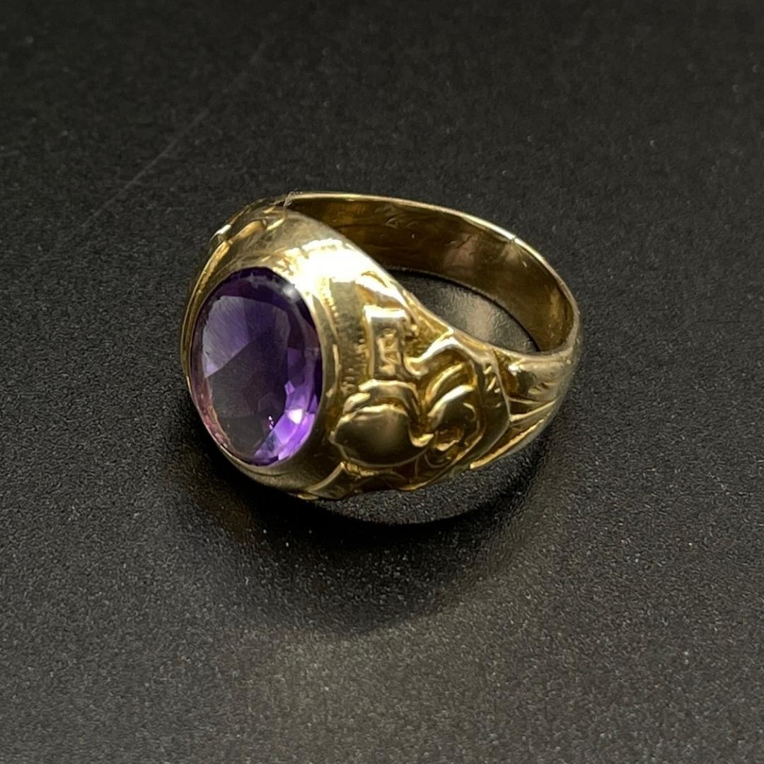 極希少 ヴィンテージ ティファニー ゴールド アメジスト リング 7号