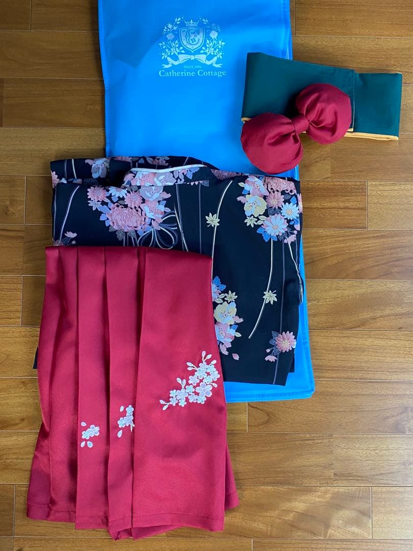 小学生卒業式　簡単袴セット【半襟付き肌襦袢付き】150cm キャサリンコテージ