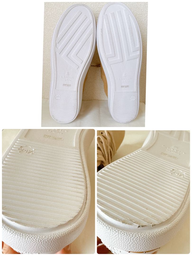 最終値下げ LANVIN en Bleuラメ入りスニーカーベージュ 24.5cm