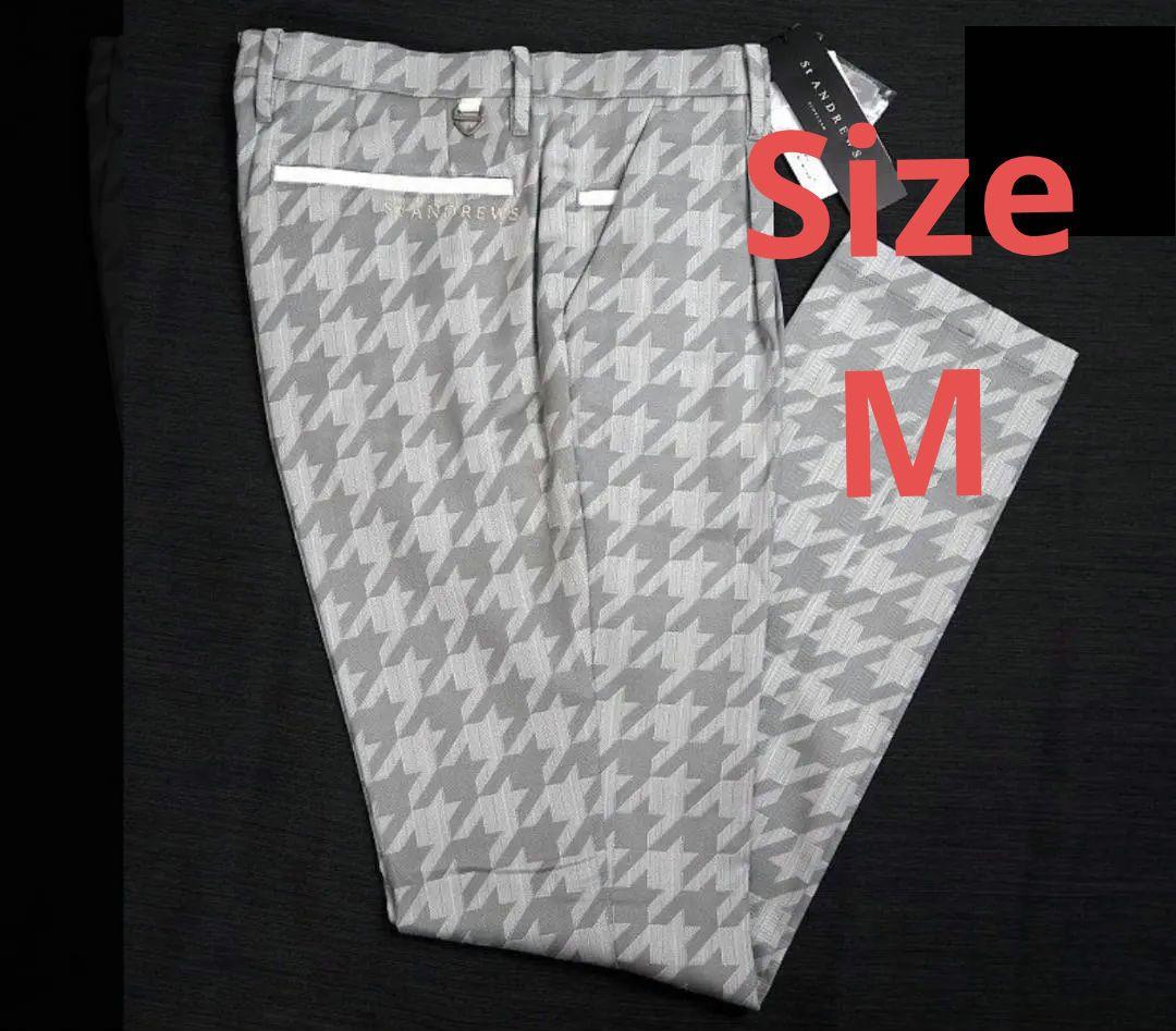 新品 セントアンドリュース ラメジャガード パンツ 定価39600円 灰 M