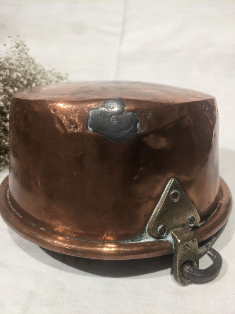 アンティーク 銅製吊り下げ鍋 約23.5cm 吊り下げポットカバーにも