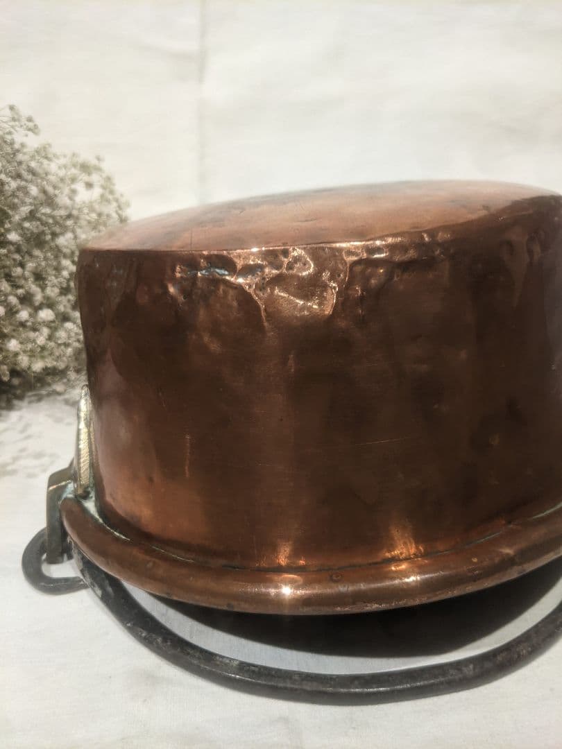 アンティーク 銅製吊り下げ鍋 約23.5cm 吊り下げポットカバーにも