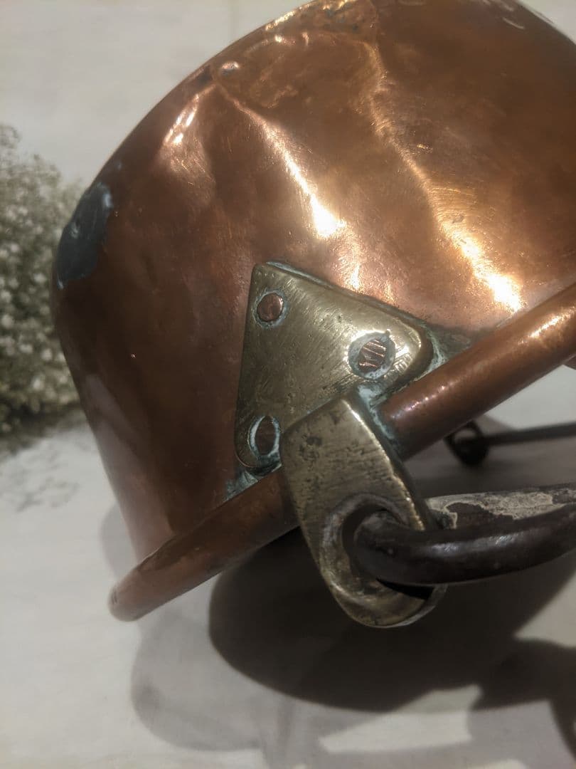 アンティーク 銅製吊り下げ鍋 約23.5cm 吊り下げポットカバーにも