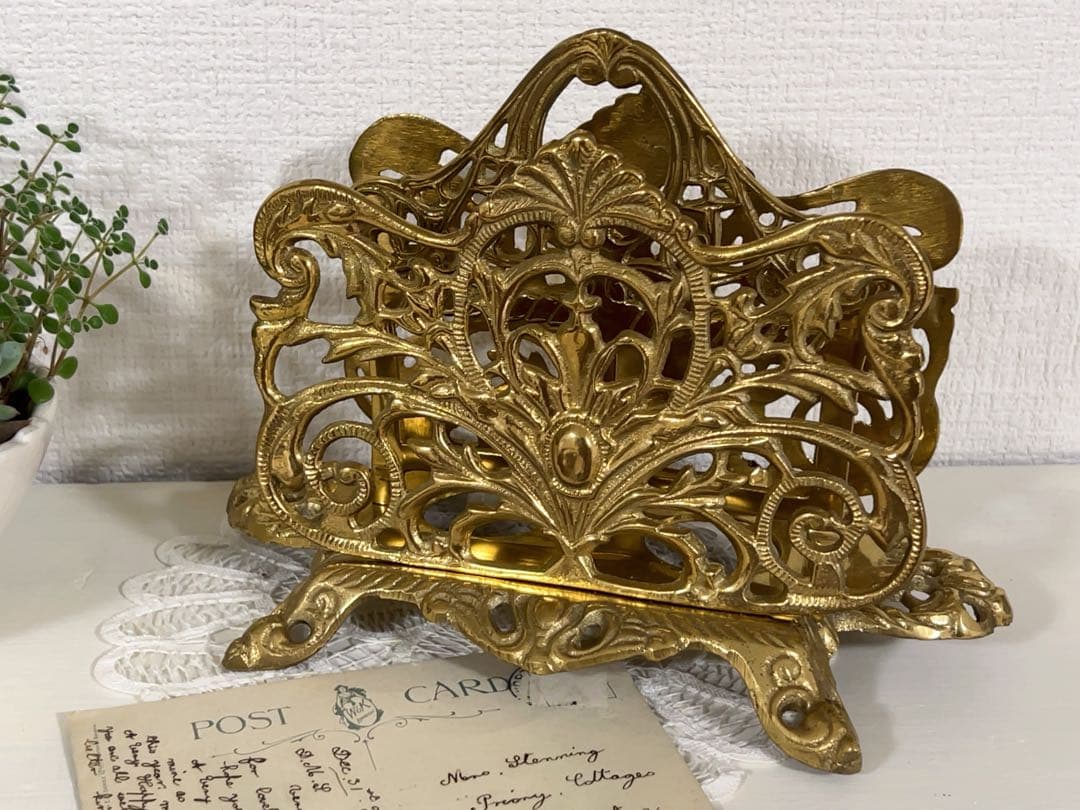 【週末Sale】真鍮のレターホルダー＊イギリスアンティーク