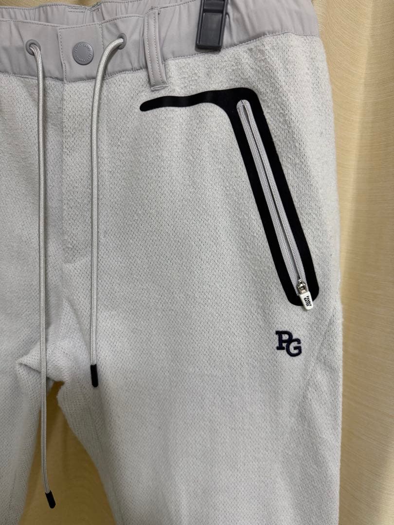 1/31マデ)PG ロゴ付き グレー パンツ PEARLY GATES consterior.com