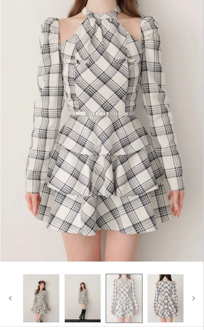 ︎*︎様 エムミーエメ Sleeve halter check mini one - メルカリ