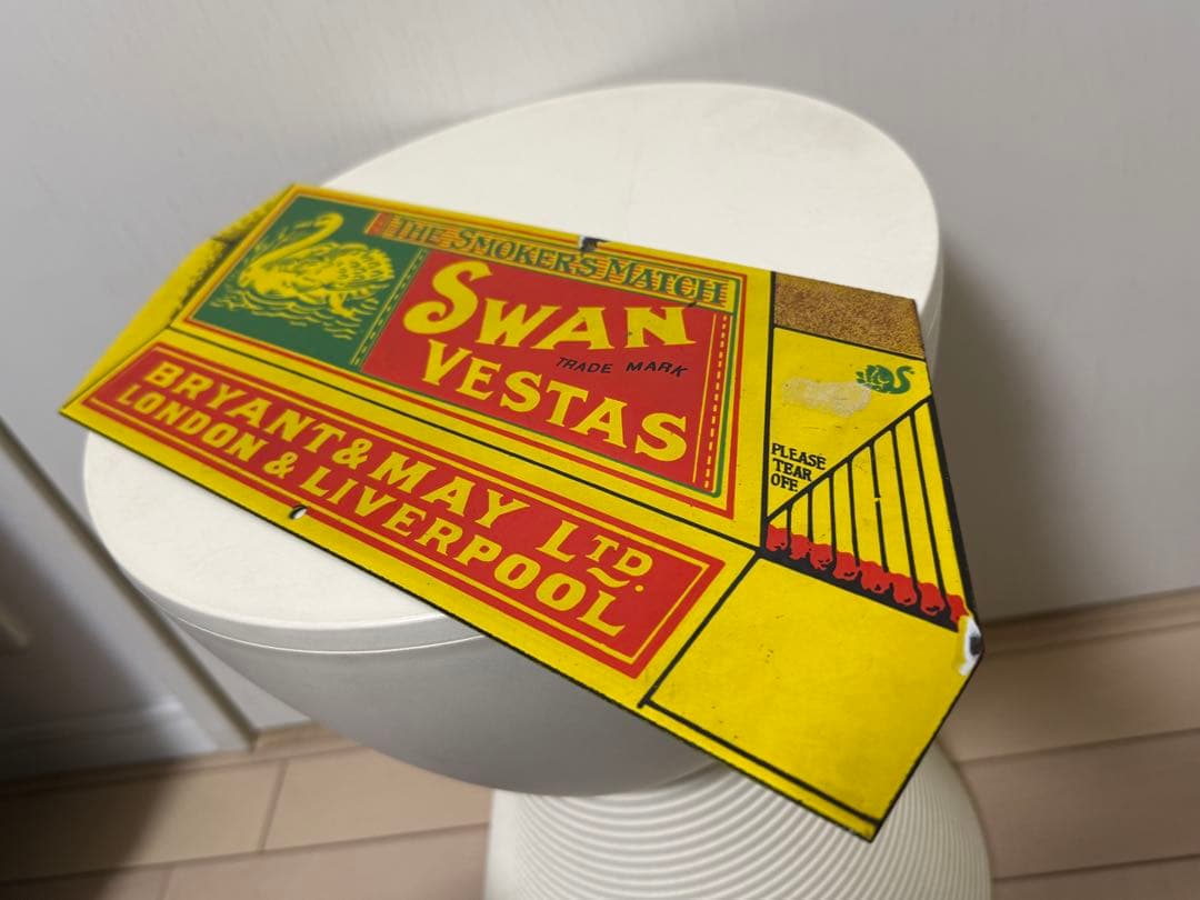 英国 SWAN VESTAS Bryant & May 琺瑯 看板 マッチ