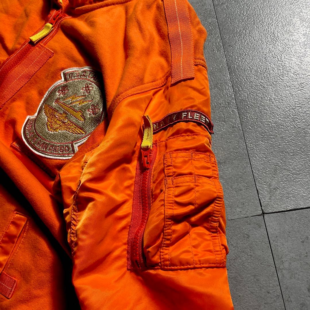 希少✨️ AVIREX MA-1 オレンジ XL ワッペン 刺繍 ブルゾン