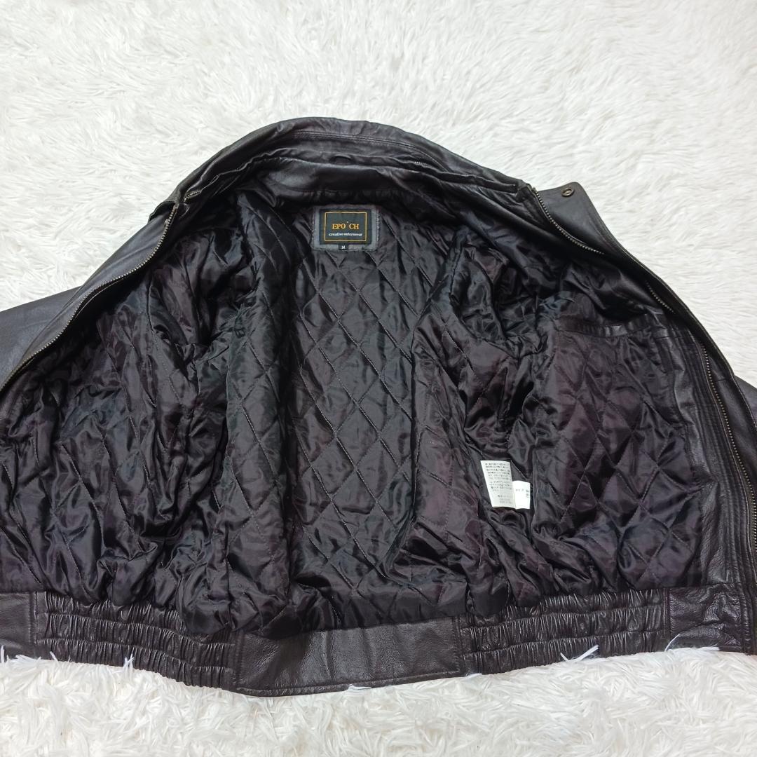 人気✨　フライトジャケット　g1　レザー　ブルゾン　短丈　ボア　豚革　茶色　M