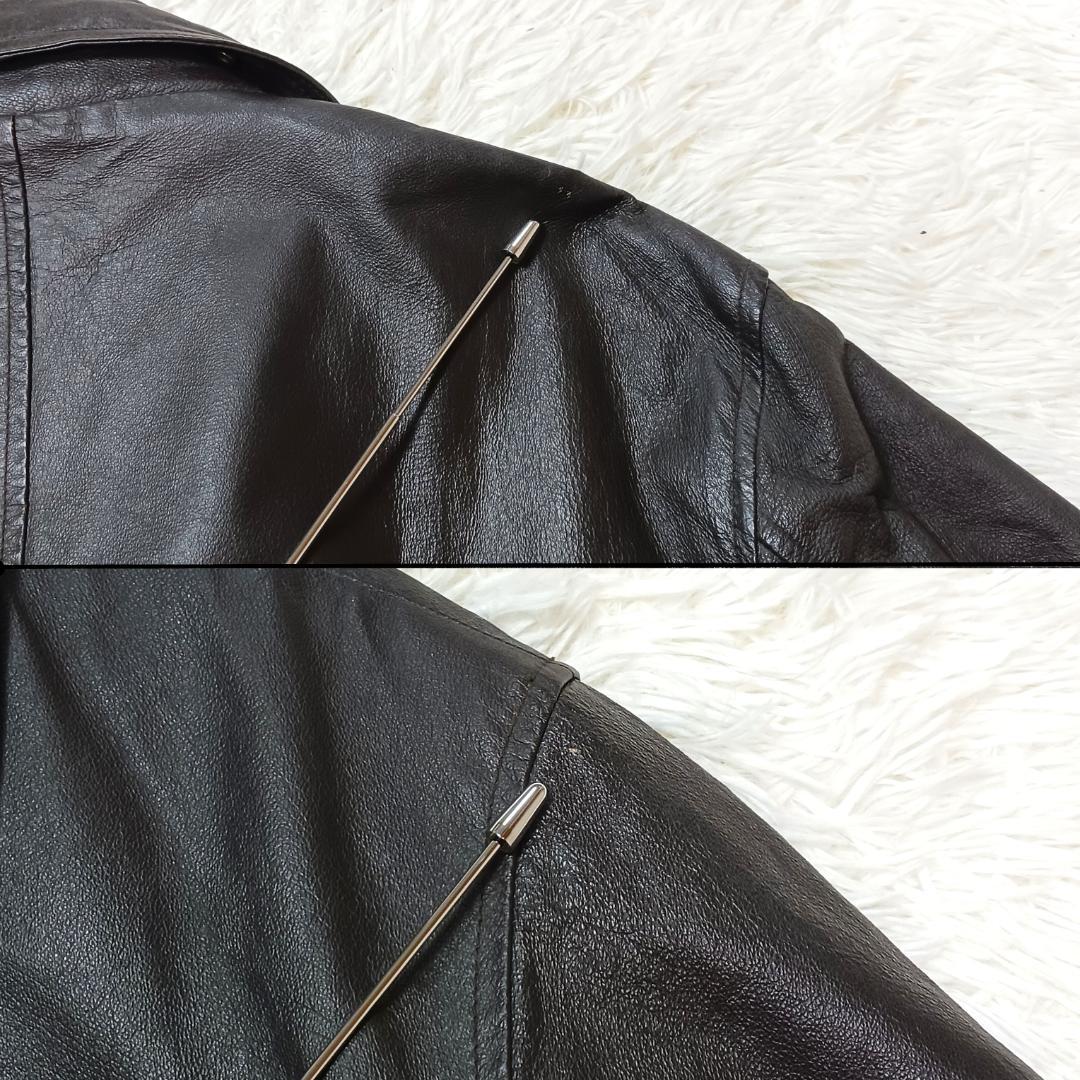 人気✨　フライトジャケット　g1　レザー　ブルゾン　短丈　ボア　豚革　茶色　M