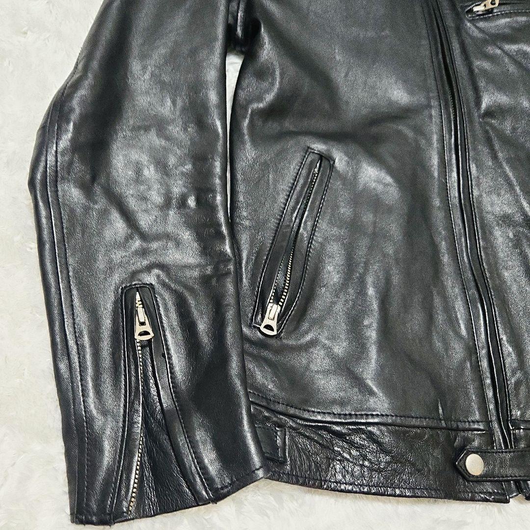 限定価格☆R.NEWBOLD 羊革 レザージャケット ラムレザー チェック　黒