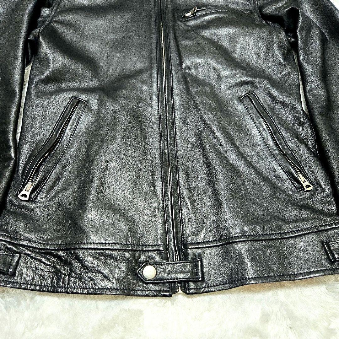 限定価格☆R.NEWBOLD 羊革 レザージャケット ラムレザー チェック　黒