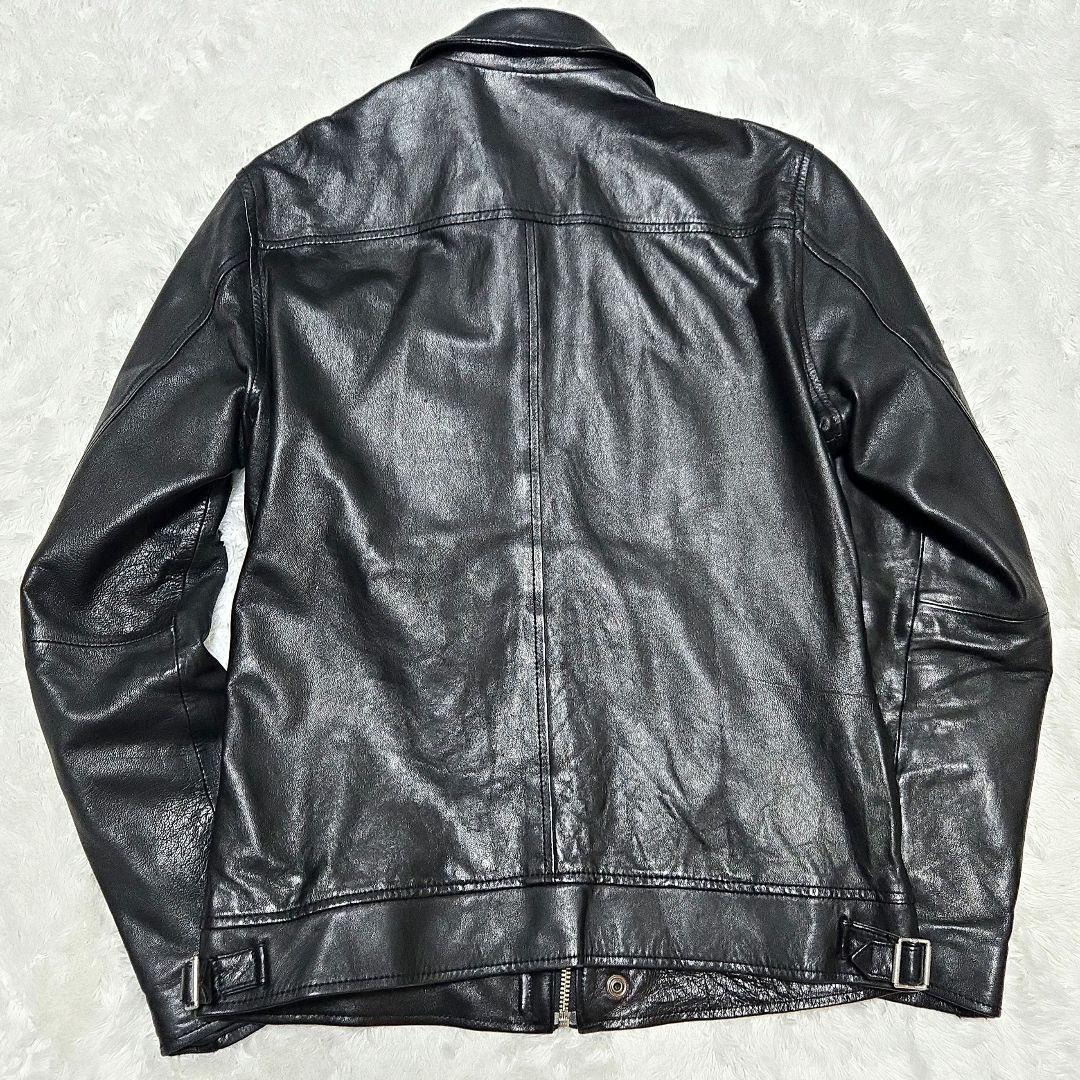 限定価格☆R.NEWBOLD 羊革 レザージャケット ラムレザー チェック　黒