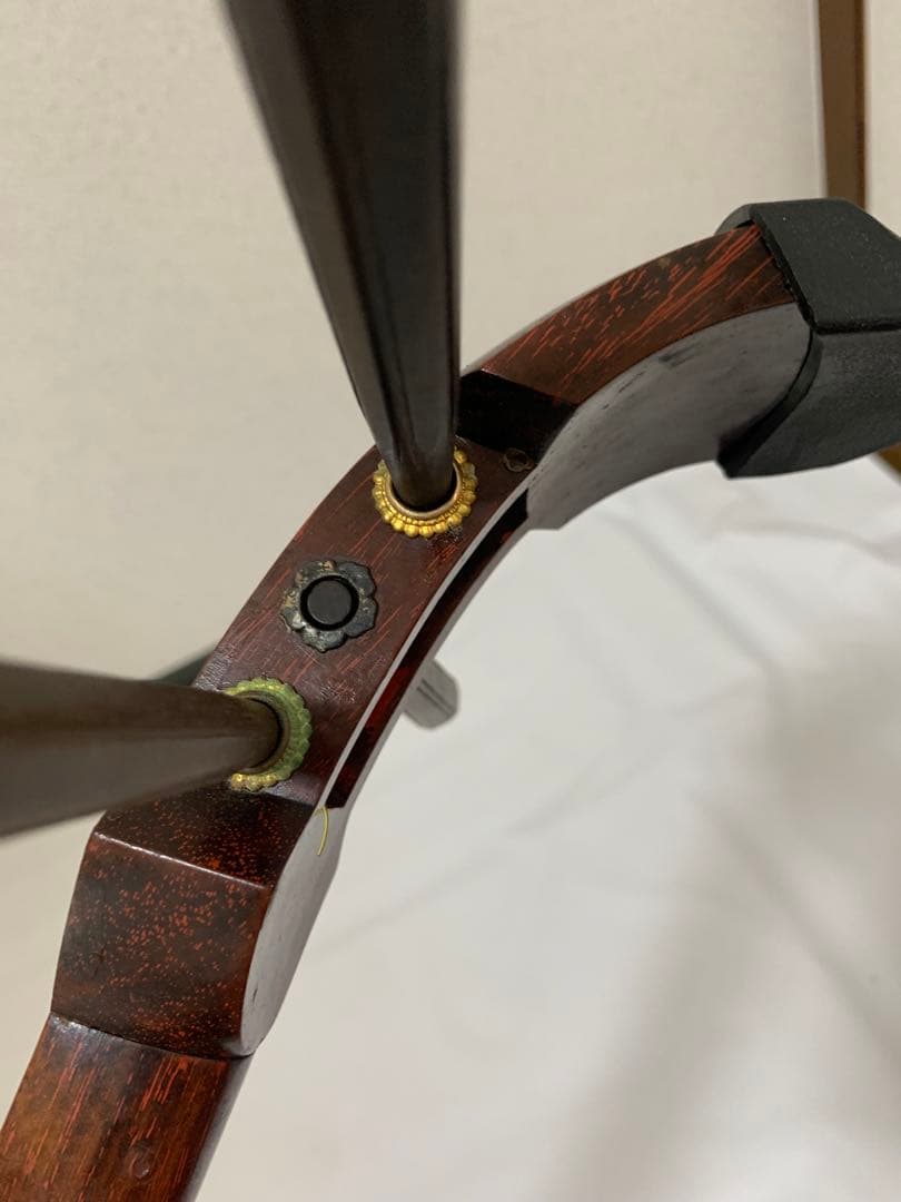 明治9年 細棹 地唄　三味線　ハードケース 撥 駒付き