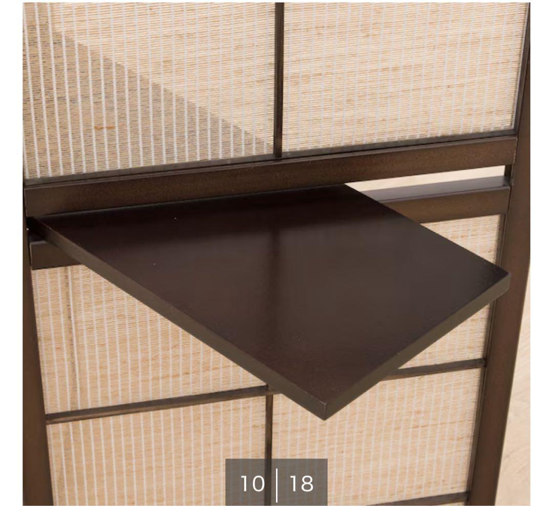 【送料込み】美品　ニトリ　飾り棚付きスクリーン(カガリ 4レン DBR)