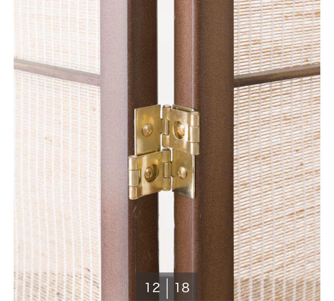 【送料込み】美品　ニトリ　飾り棚付きスクリーン(カガリ 4レン DBR)