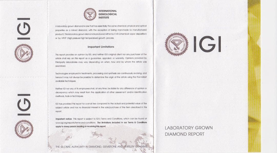 ダイヤモンド0.50ct Dカラー VVS2 EX3 IGI鑑別書｜ラボグロウン