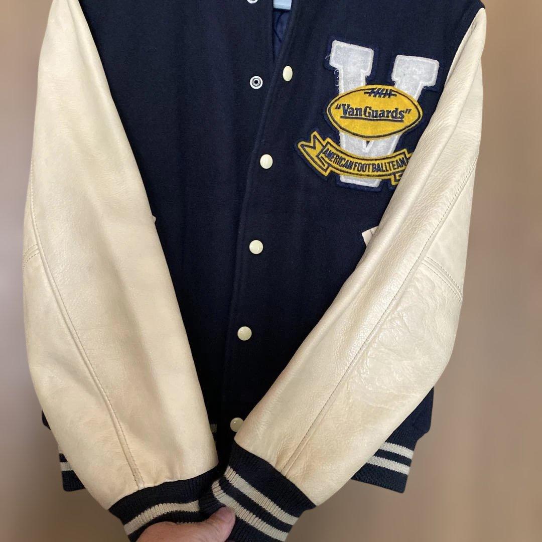 VAN JAC スタジアムジャンパー　 Lサイズ　ネイビー　袖皮
