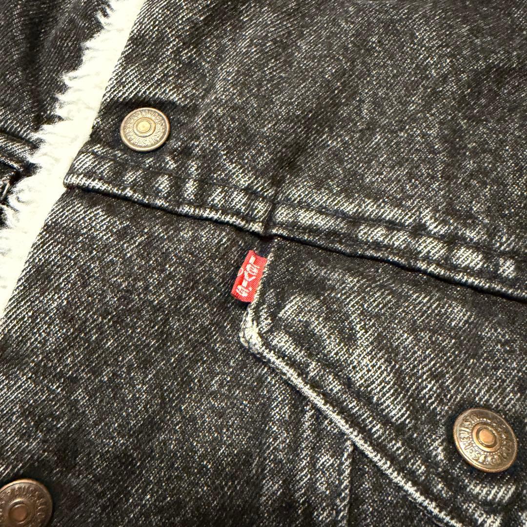 ブラック ◎ 90s リーバイス USA製 デニム ボアベスト 黒