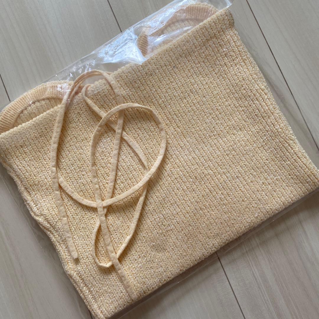 トップス clane HEATHER COTTON KNIT TUBETOP