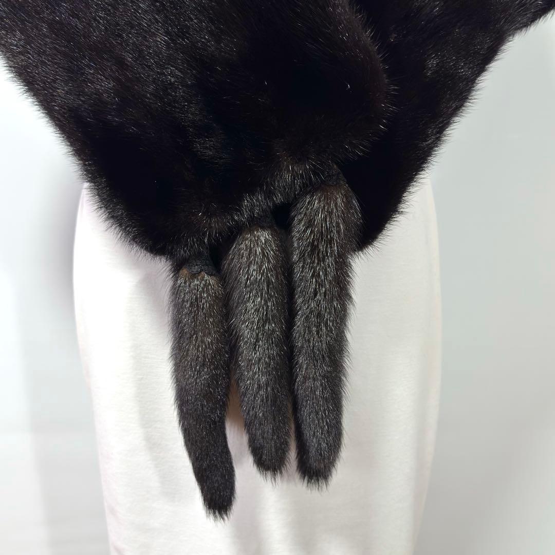 高級】SAGA MINK サガミンク Black ショール ミンクテール 大判